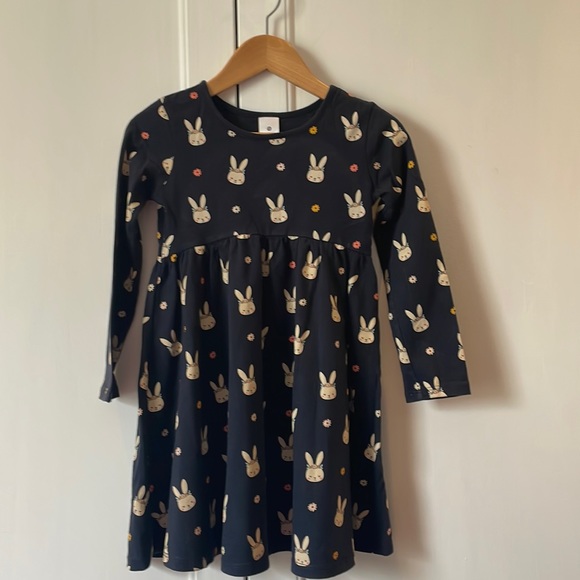 Long Sleeve Bunny Print Dress Size 5 - Picture 2 of 3